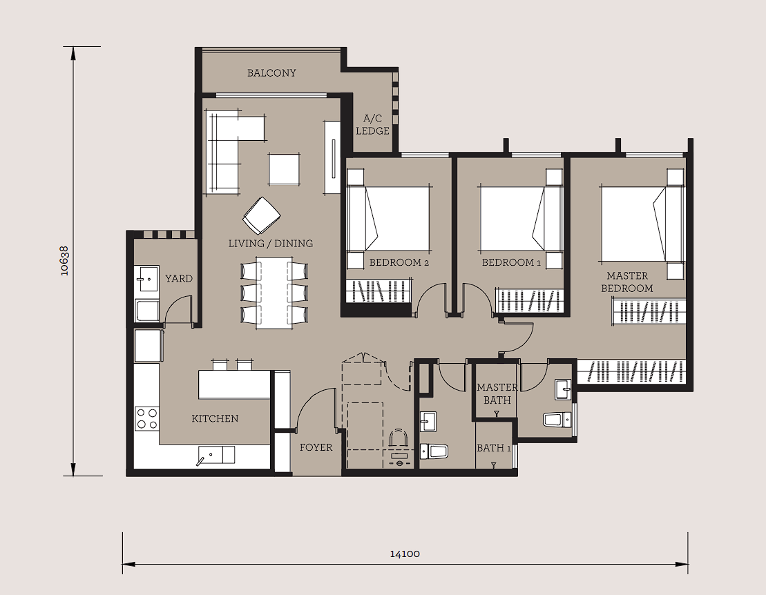 Myra Cove 1,233 sqft floor plan